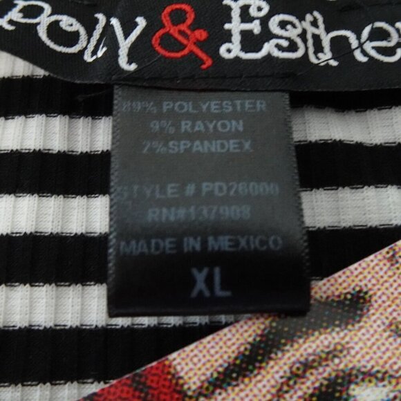 T-Shirt Dress Women's Size XL Striped Black Stripe Celestial Moon Sun Patch - Picture 6 of 7